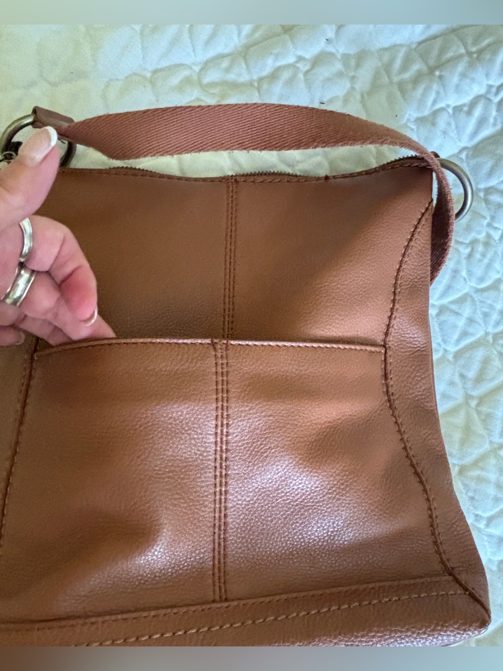 The Sak Brown Leather Crossbody Bag with Front Pocket - Picture 4 of 5